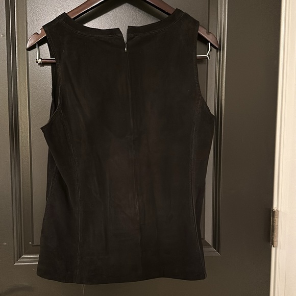 Etcetera black suede top sleeveless zips in back size 6 - Picture 4 of 4